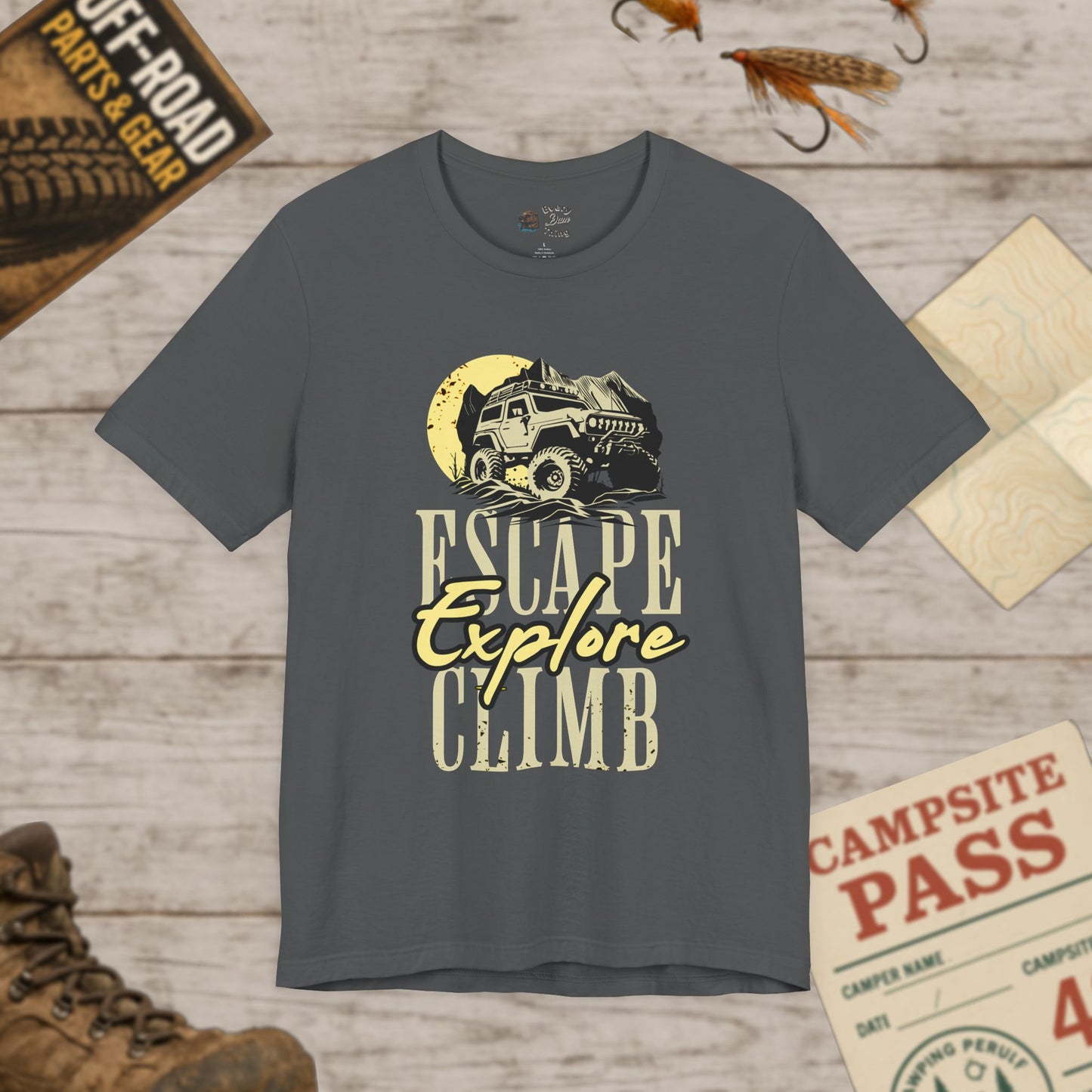 Escape, Explore, Climb Unisex Tee Bella Canvas 3001