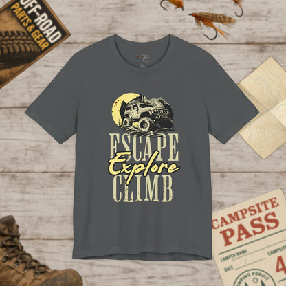 Escape, Explore, Climb Unisex Tee Bella Canvas 3001