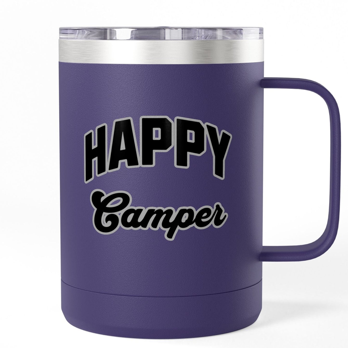 Happy Camper Coffee Mug Tumbler 15oz Travel Mug for Adventure Lovers