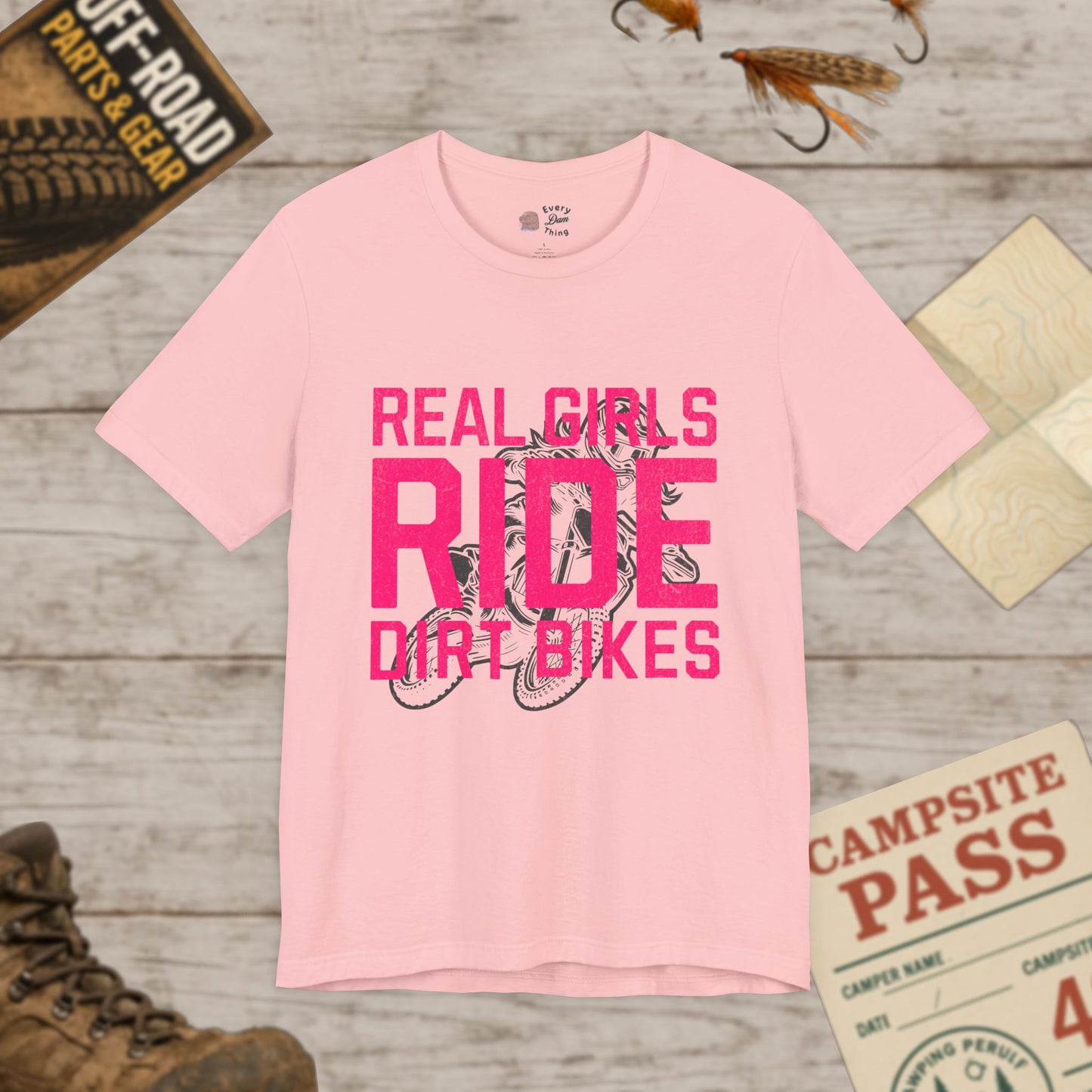 Real Girls Ride Dirt Bikes Tee Unisex Jersey Short Sleeve Shirt Bella Canvas 3001