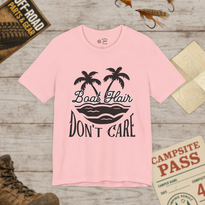 Boat Hair Don't Care Tee Bella Canvas 3001 Black Print