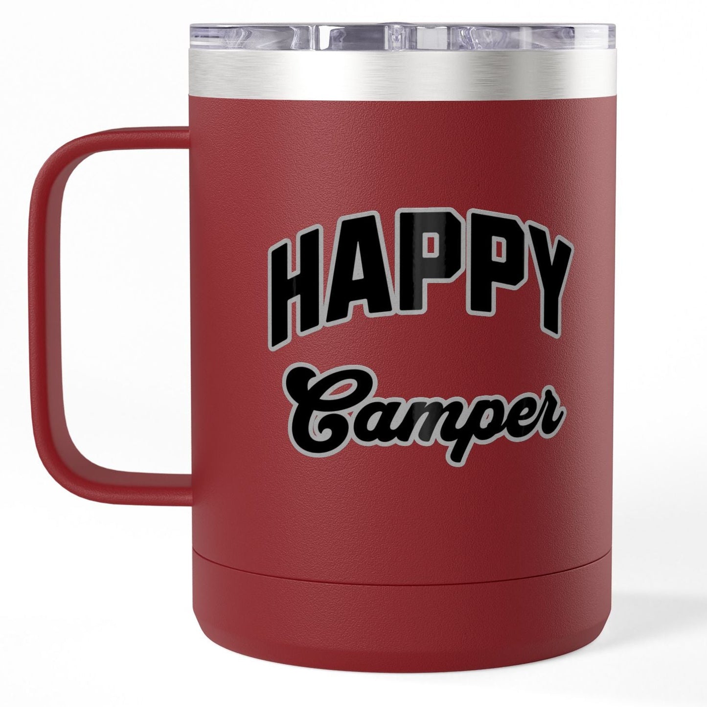 Happy Camper Coffee Mug Tumbler 15oz Travel Mug for Adventure Lovers