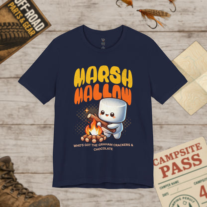 Marshmallow Campfire Tee, Fun Graphic T-Shirt, S'mores Bella Canvas 3001
