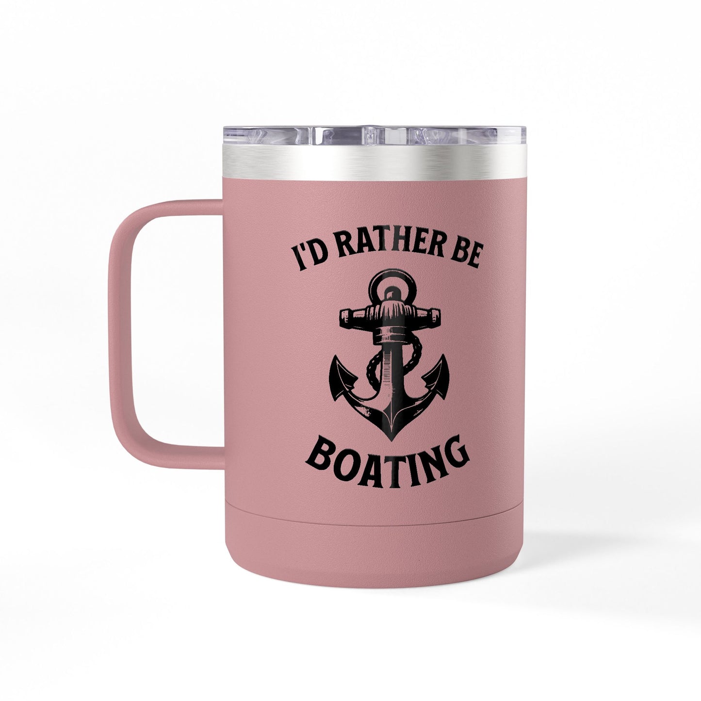 I'd Rather Be Boating 15oz Travel Mug Multiple Colors