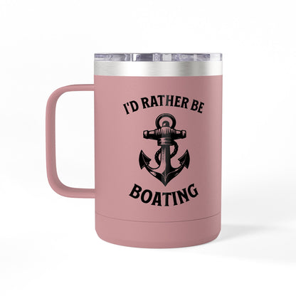 I'd Rather Be Boating 15oz Travel Mug Multiple Colors