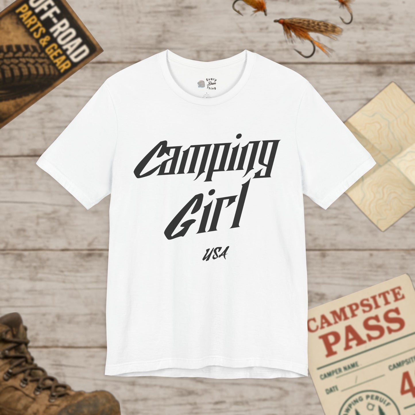 Camping Girl Unisex Jersey Short Sleeve Tee Bella Canvas 3001