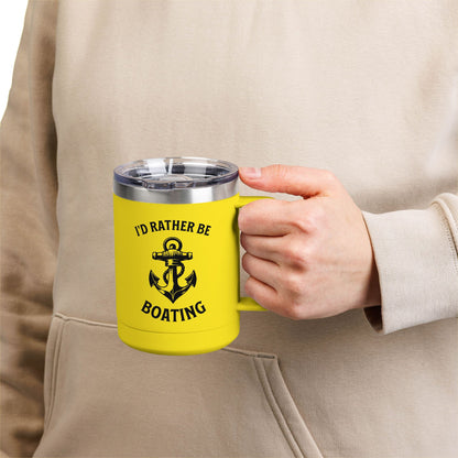 I'd Rather Be Boating 15oz Travel Mug Multiple Colors
