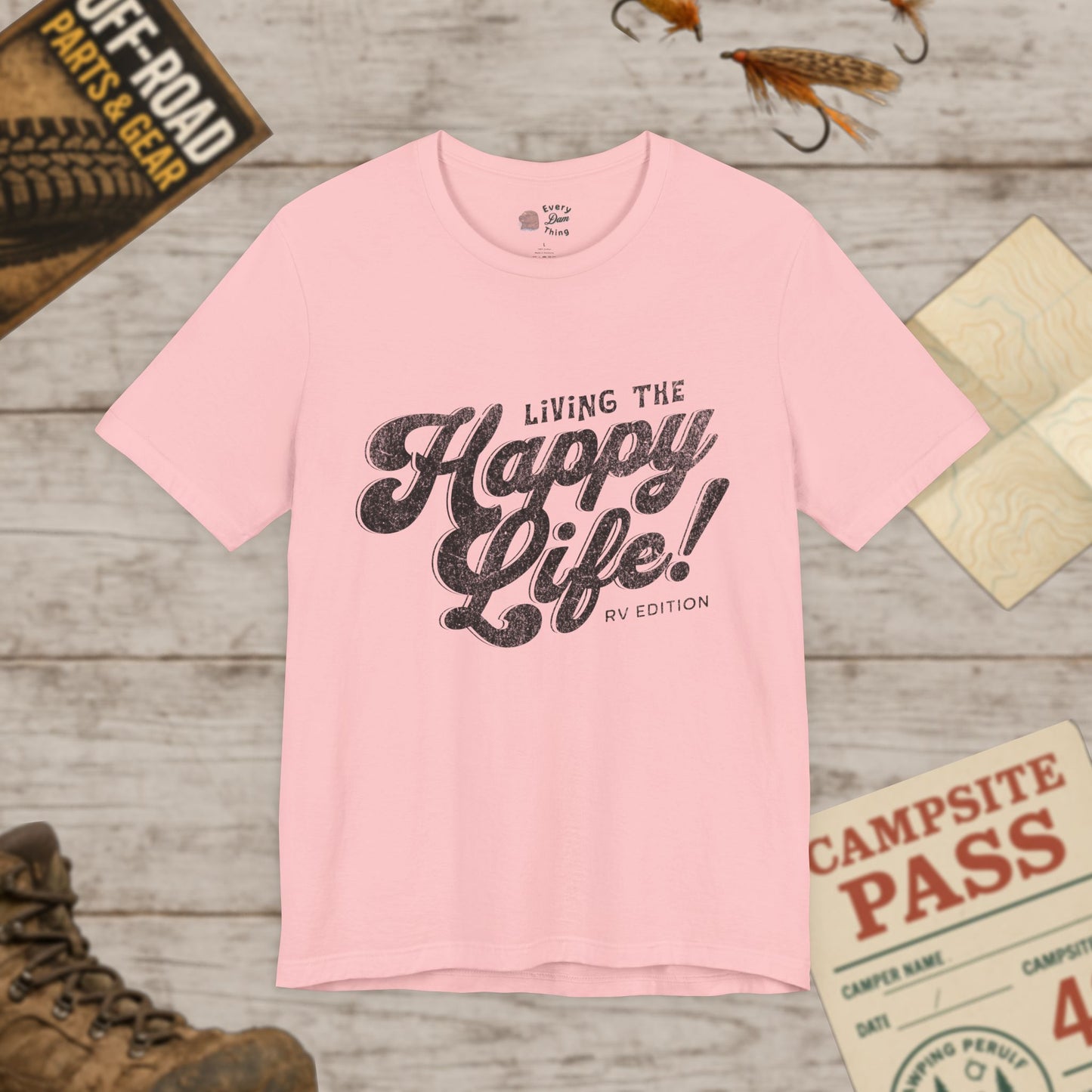 Living the Happy Life Unisex Jersey Tee Bella Canvas 3001