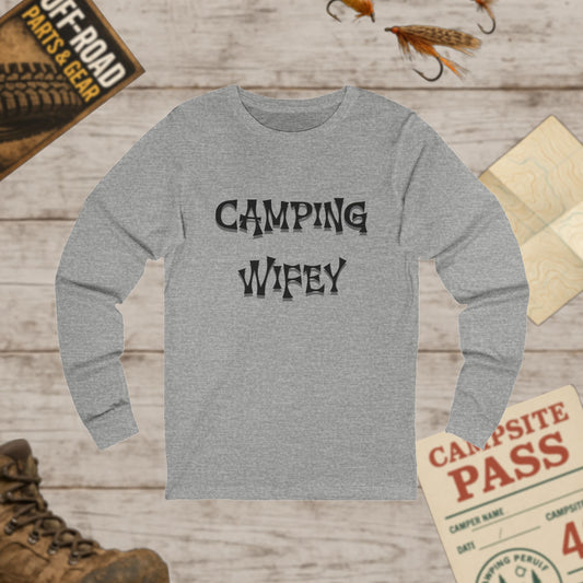 Camping Wifey Long Sleeve Tee Bella Canvas 3501