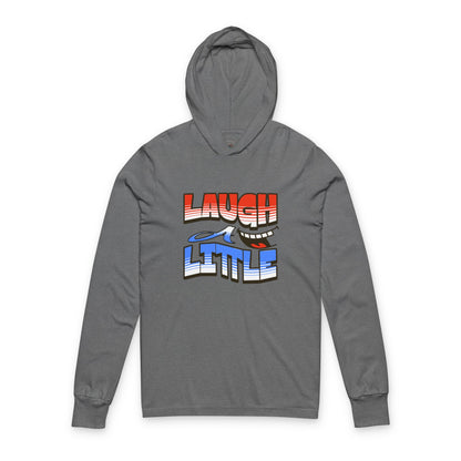Lightweight Hoodie Laugh A Little Red, White and Blue Unisex