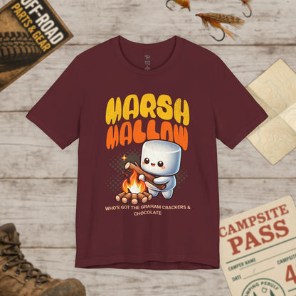Marshmallow Campfire Tee, Fun Graphic T-Shirt, S'mores Bella Canvas 3001