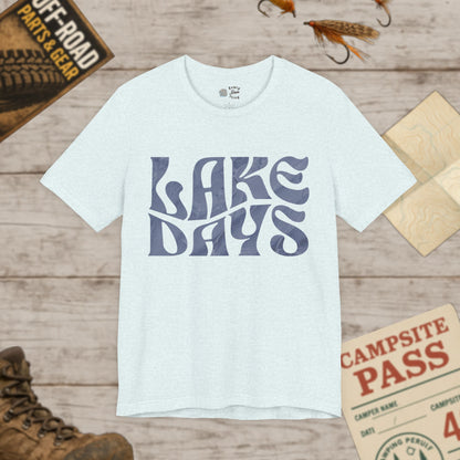 Lake Days T‑Shirt Retro Blue Graphic Tee Bella Canvas 3001