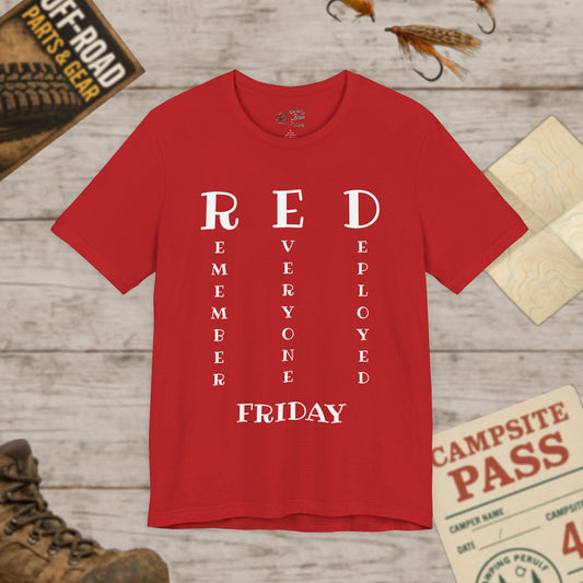 Red Friday Awareness Tee for Veterans Bella Canvas 3001