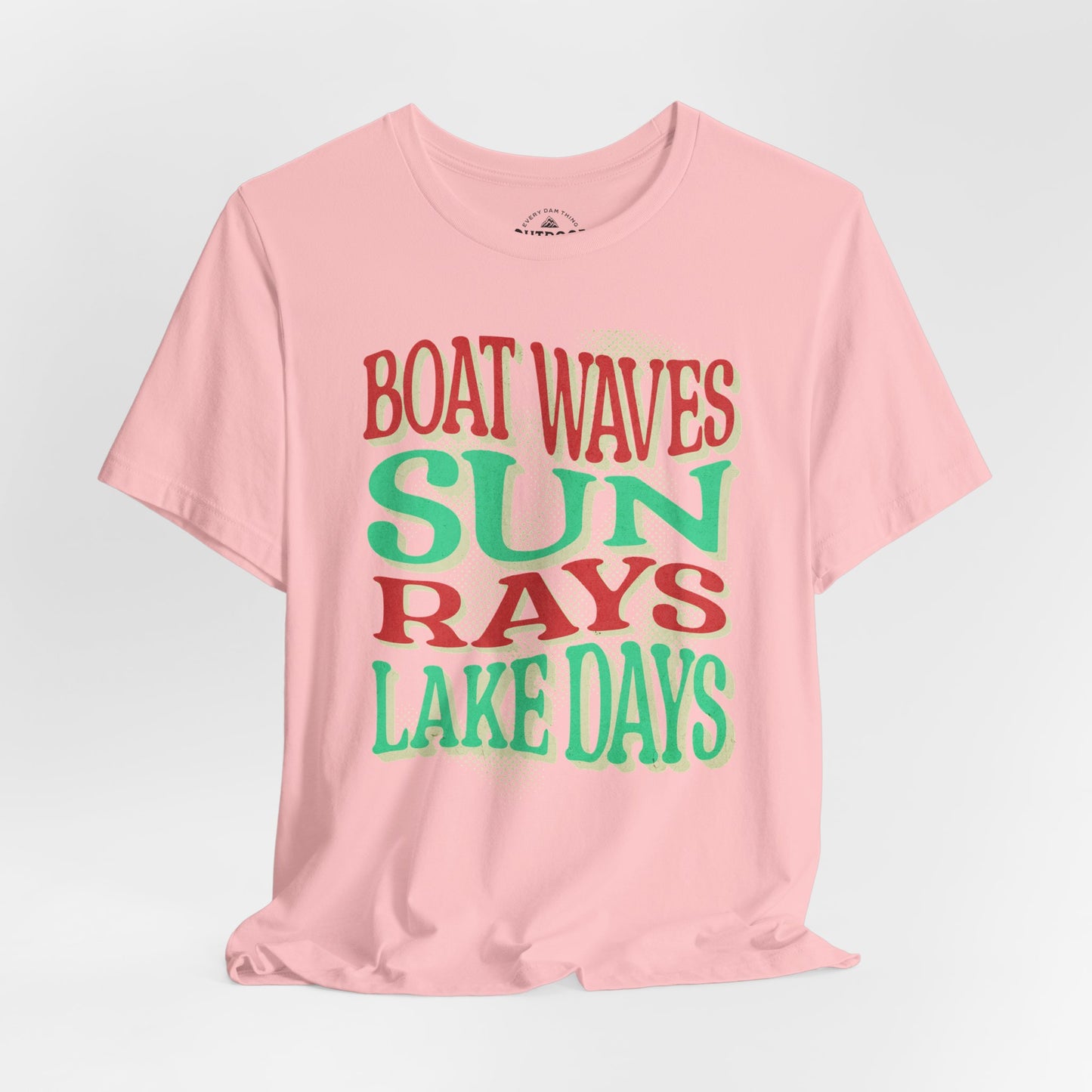 Lake Days Boat Waves  Sun Rays T-Shirt