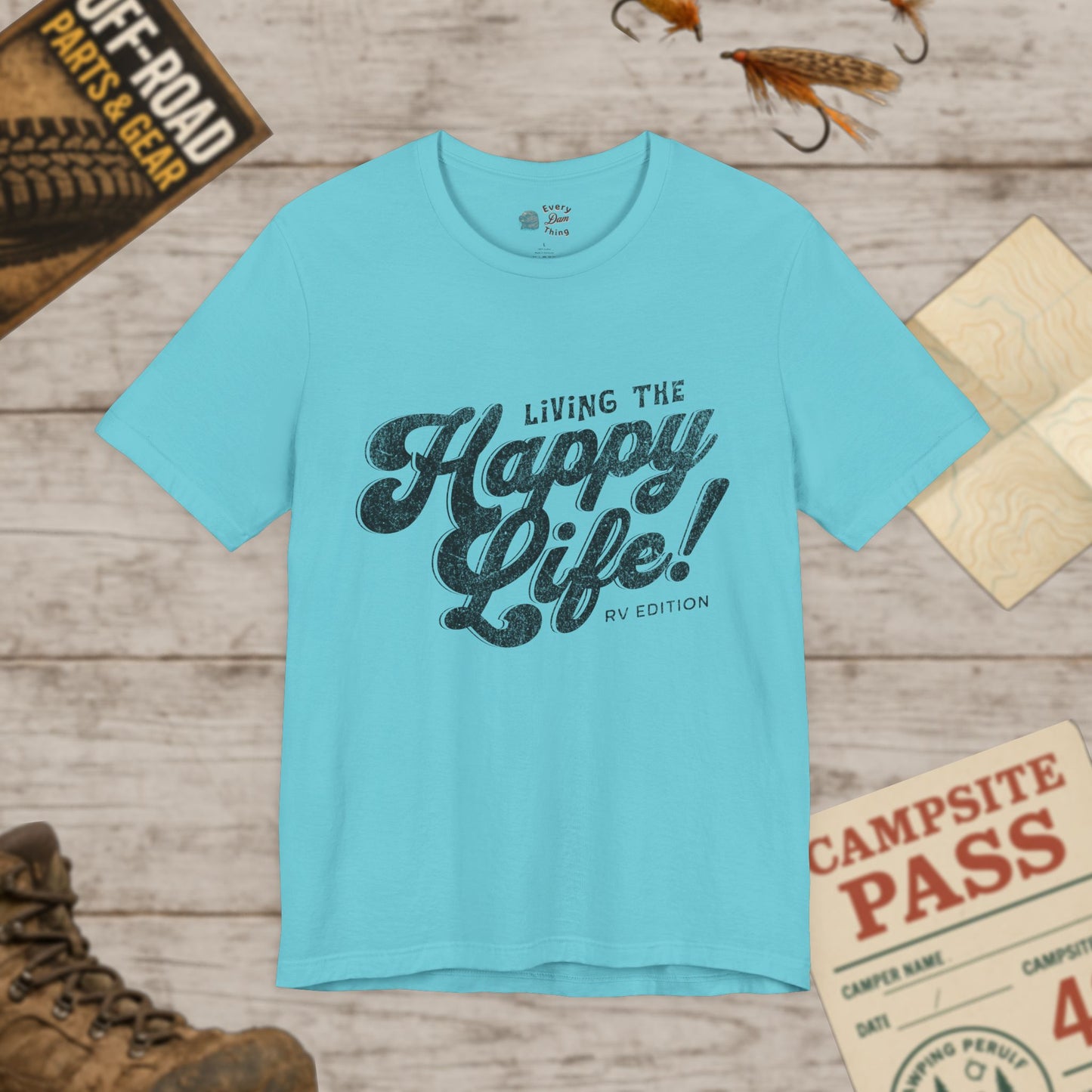 Living the Happy Life Unisex Jersey Tee Bella Canvas 3001