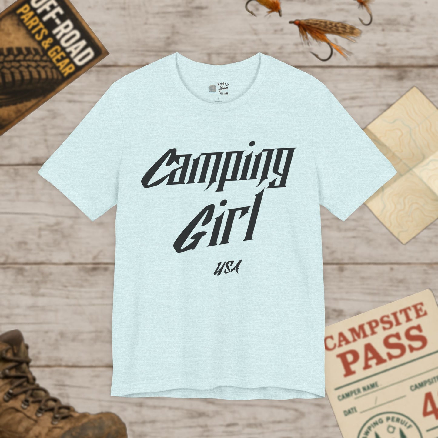 Camping Girl Unisex Jersey Short Sleeve Tee Bella Canvas 3001