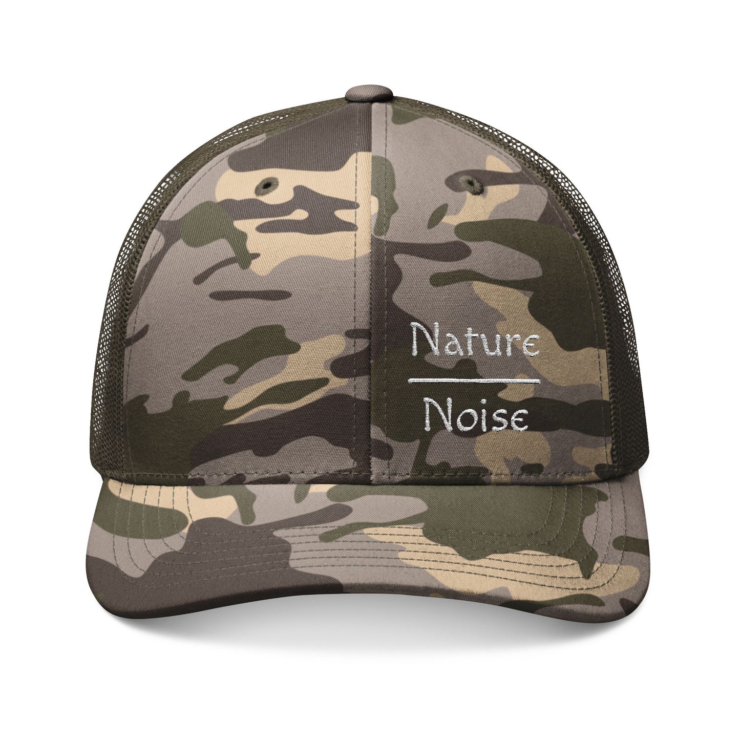 Camo Trucker Hat Nature Over Noise Embroidered Outdoor Cap