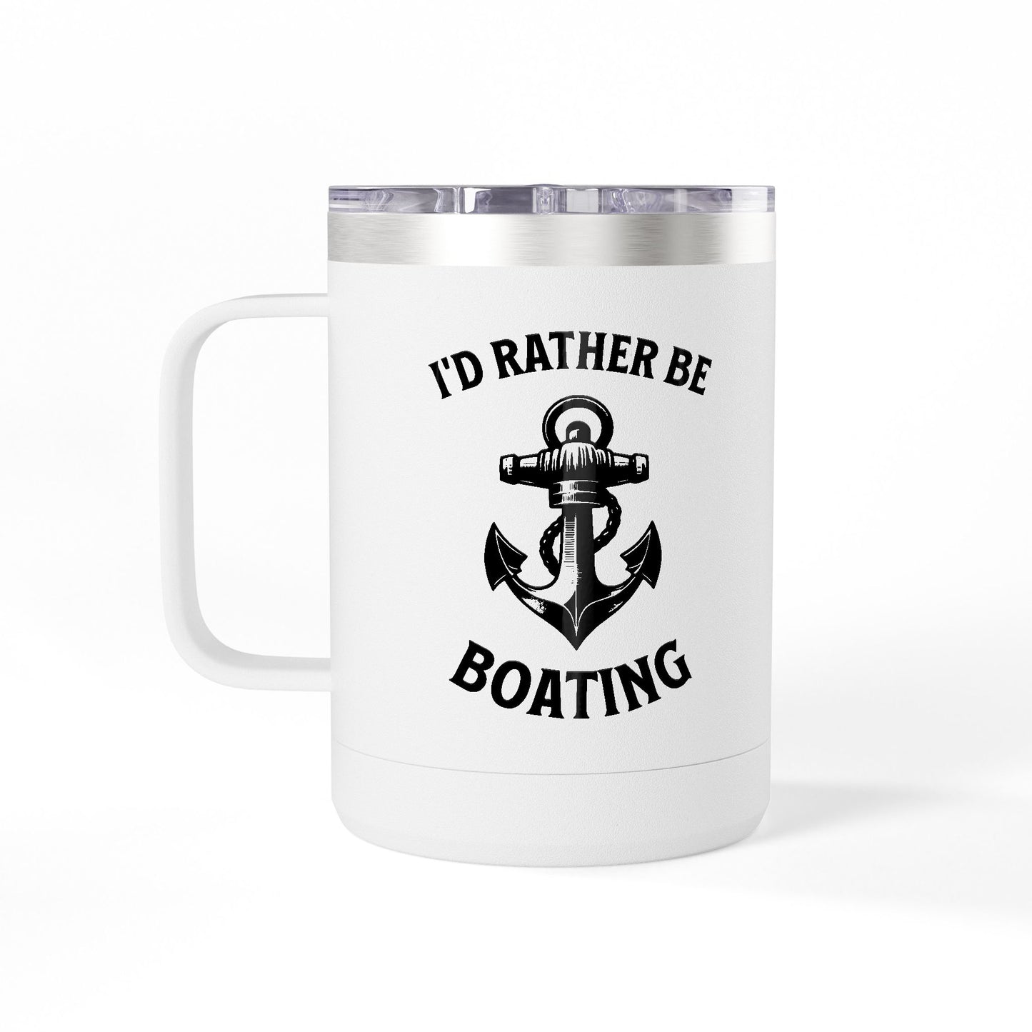 I'd Rather Be Boating 15oz Travel Mug Multiple Colors