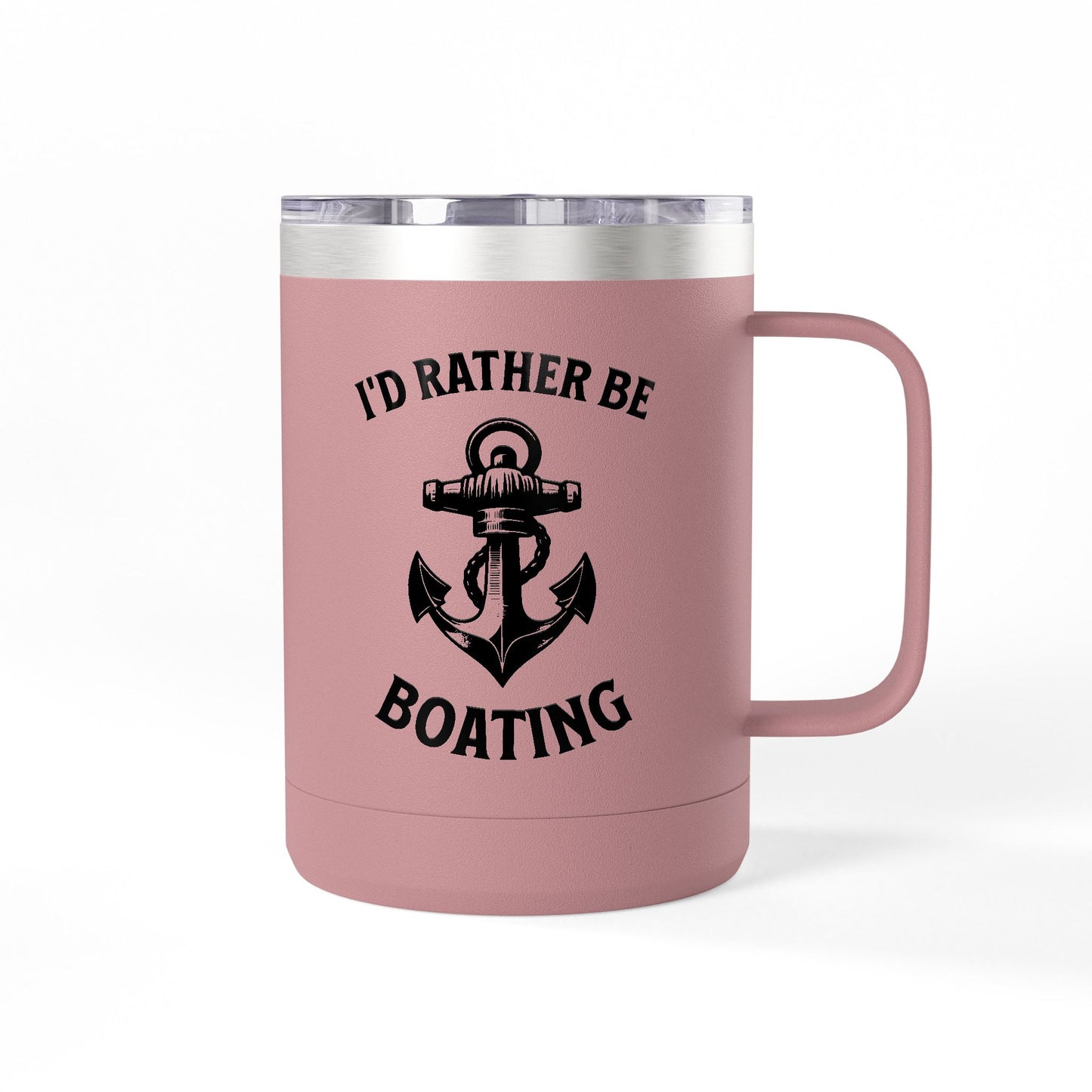 I'd Rather Be Boating 15oz Travel Mug Multiple Colors