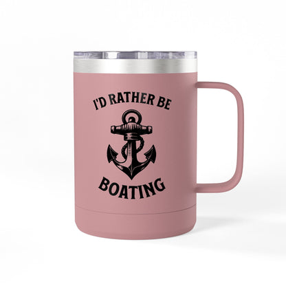 I'd Rather Be Boating 15oz Travel Mug Multiple Colors