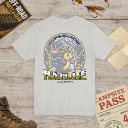 Nature Hedgehog Adventure Tee Unisex Jersey Short Sleeve Shirt Front & Back Print Bella Canvas 3001