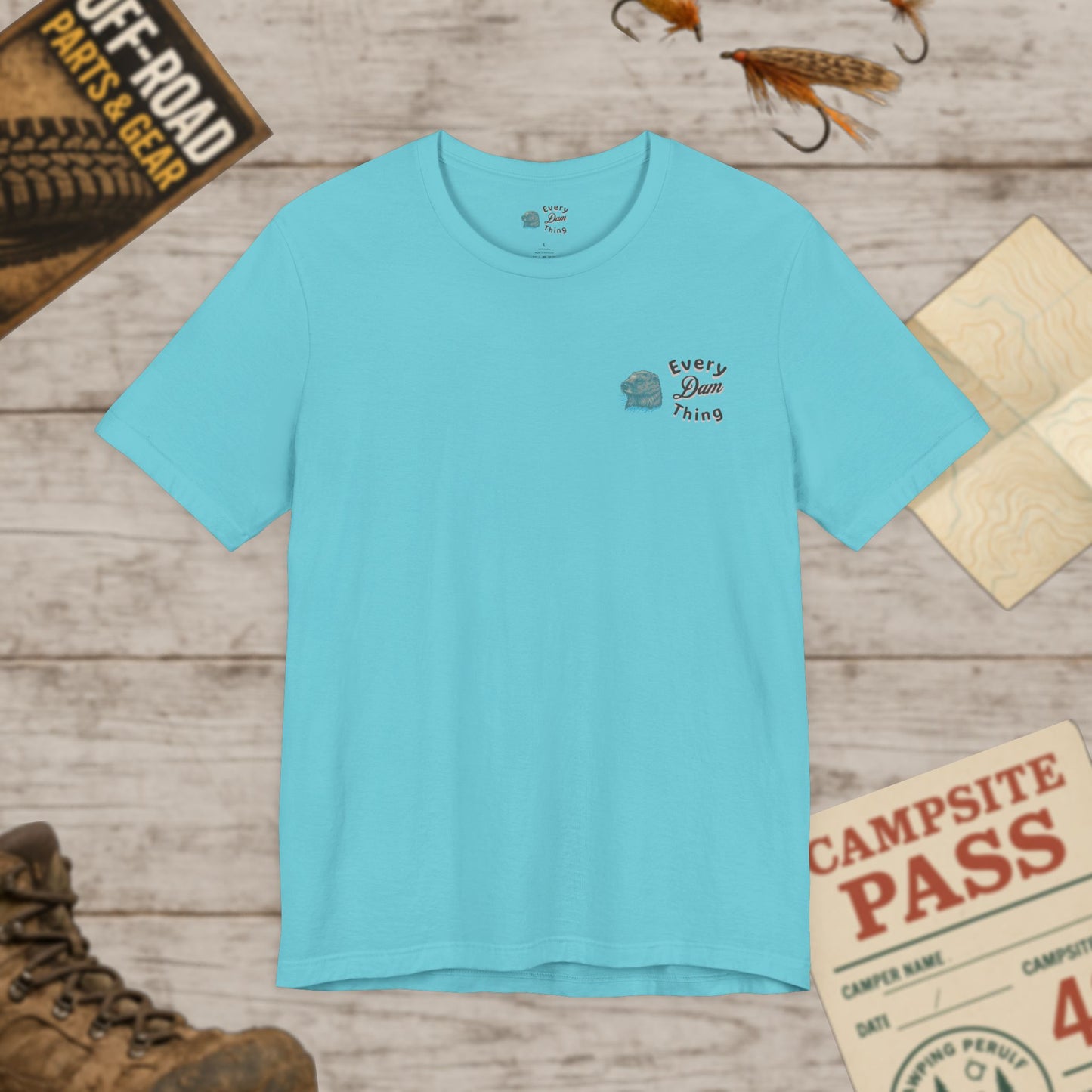 Off-Road Truck Tee Mud & Trail Graphic Short Sleeve Shirt Front & Back Print