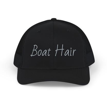 Boat Hair Embroidered Trucker Cap Casual Snapback Hat for Boating & Beach Days