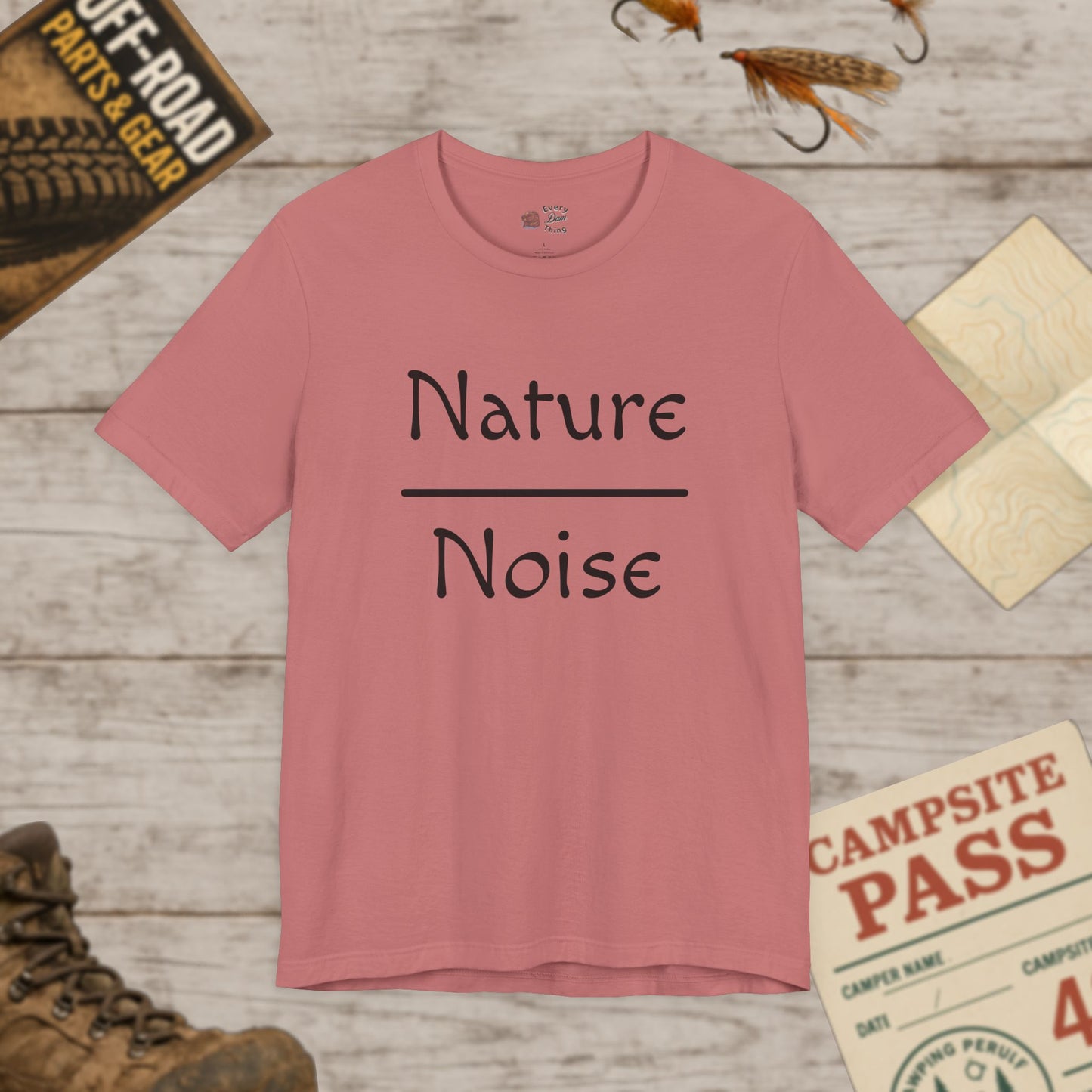 Nature Over Noise T‑Shirt  Minimalist Outdoors Tee Black Print