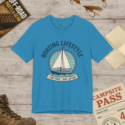 Boating Lifestyle Tee Live Free, Sail Often Sailboat T-Shirt