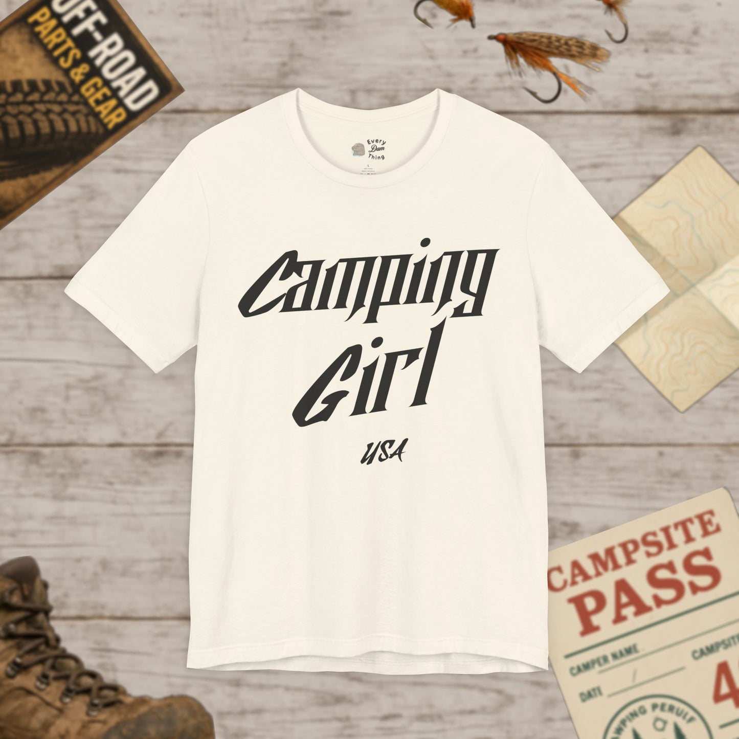 Camping Girl Unisex Jersey Short Sleeve Tee Bella Canvas 3001