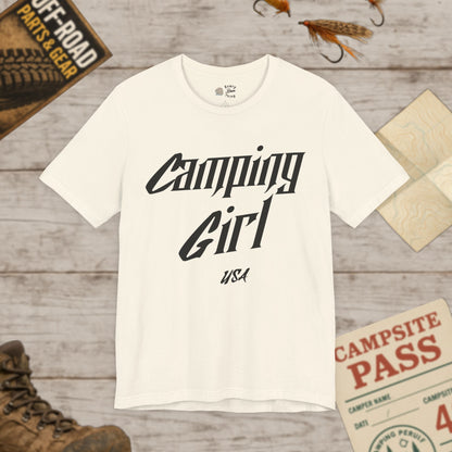 Camping Girl Unisex Jersey Short Sleeve Tee Bella Canvas 3001