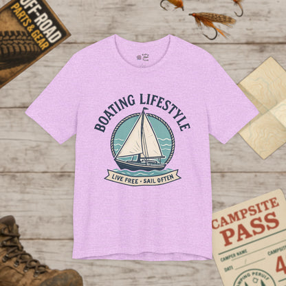 Boating Lifestyle Tee Live Free, Sail Often Sailboat T-Shirt