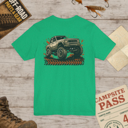 Off-Road Truck Tee Mud & Trail Graphic Short Sleeve Shirt Front & Back Print