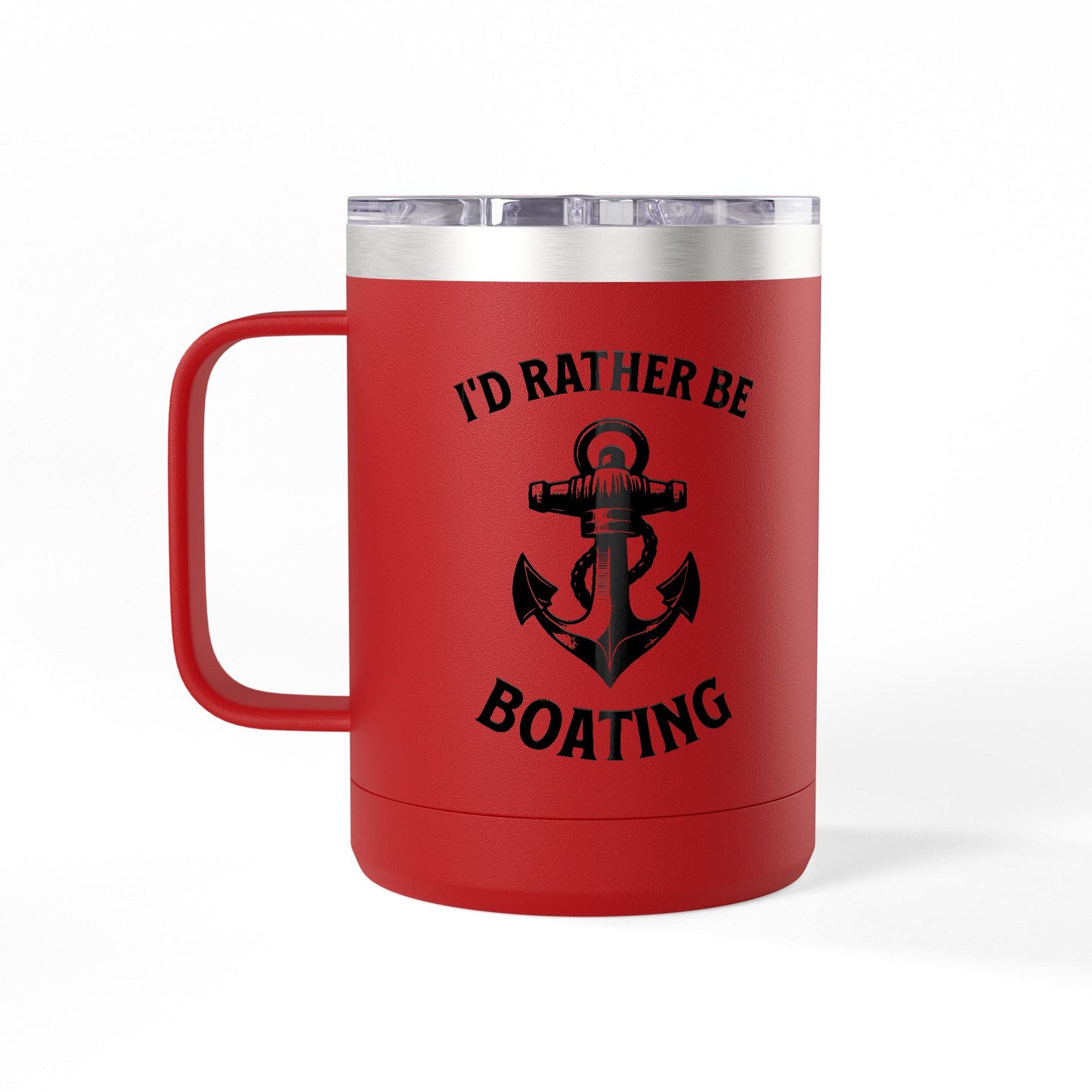 I'd Rather Be Boating 15oz Travel Mug Multiple Colors