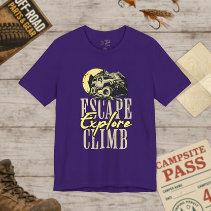 Escape, Explore, Climb Unisex Tee Bella Canvas 3001