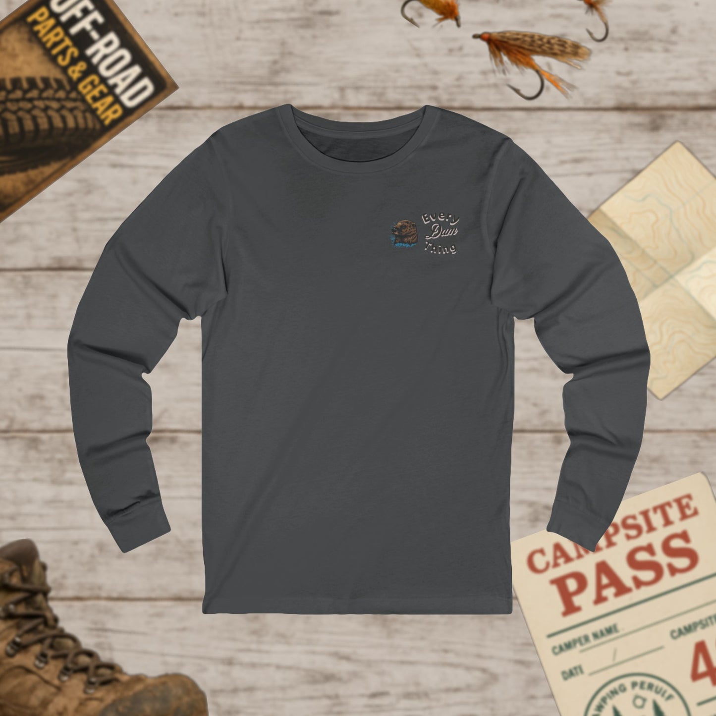 I Go Where I'm Towed RV Long Sleeve Tee Front & Back Print