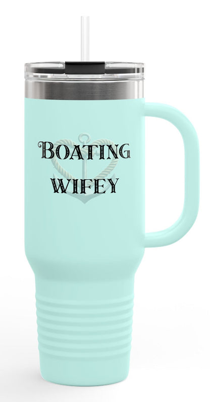 Boating Wifey Insulated Travel Mug - 40oz