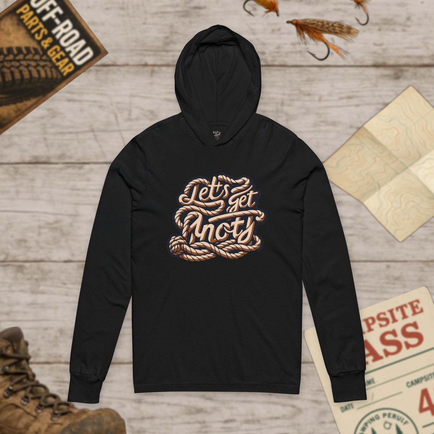 Unisex Hooded Long Sleeve Tee Let's Get Knotty Bella+Canvas 3512