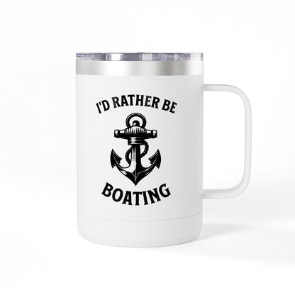 I'd Rather Be Boating 15oz Travel Mug Multiple Colors