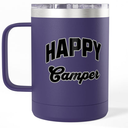 Happy Camper Coffee Mug Tumbler 15oz Travel Mug for Adventure Lovers