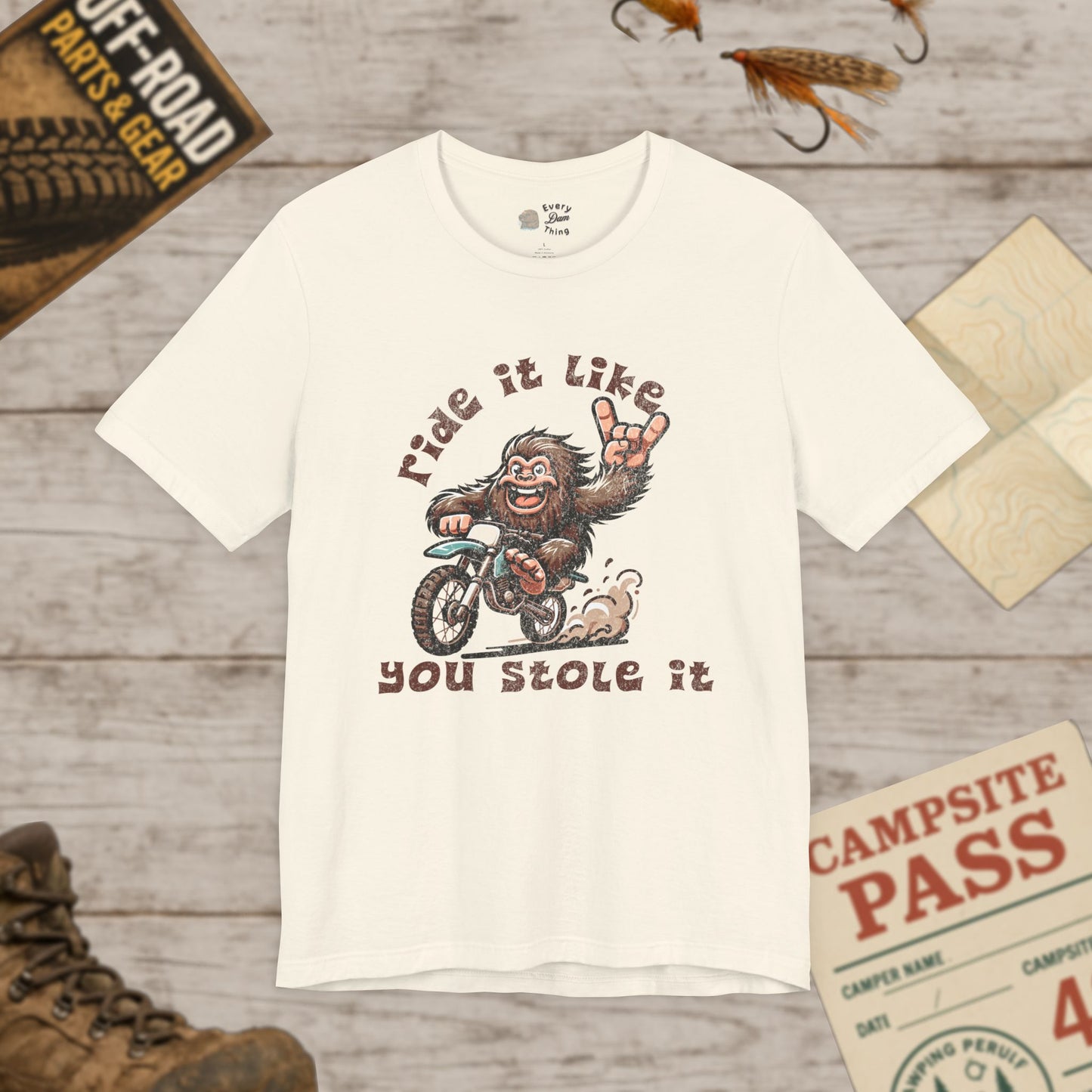 Bigfoot Biker Tee Ride It Like You Stole It Unisex Jersey T-Shirt Bella Canvas 3001