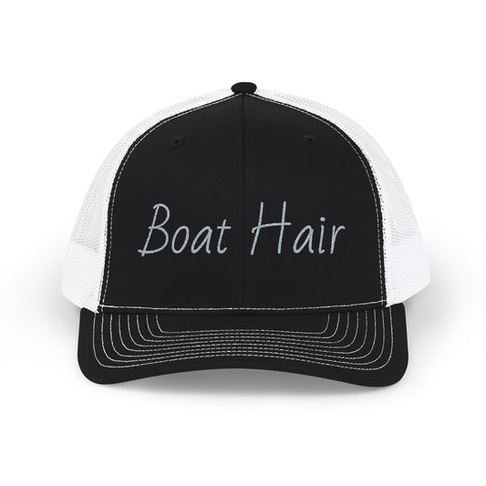 Boat Hair Embroidered Trucker Cap Casual Snapback Hat for Boating & Beach Days