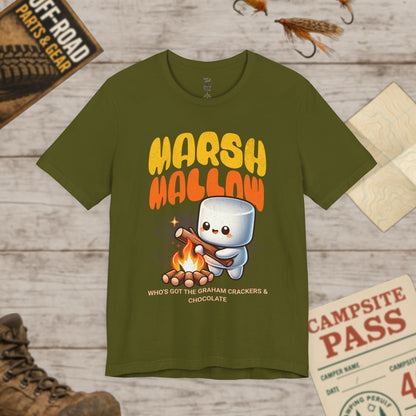 Marshmallow Campfire Tee, Fun Graphic T-Shirt, S'mores Bella Canvas 3001