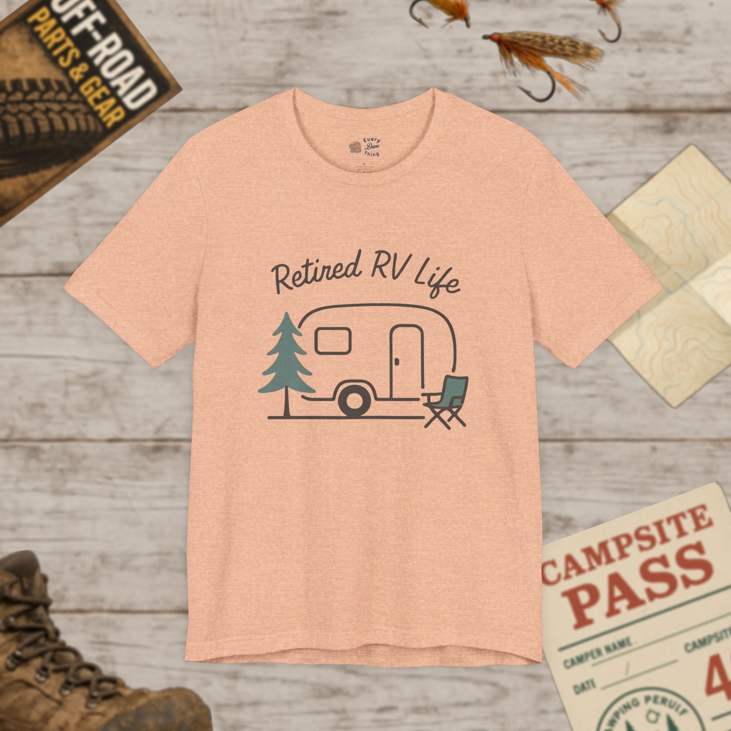 Retired T-Shirt Vintage Camper Graphic Tee for Retirees & RV Lovers