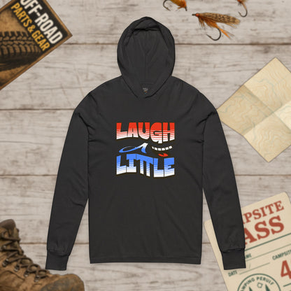 Lightweight Hoodie Laugh A Little Red, White and Blue Unisex