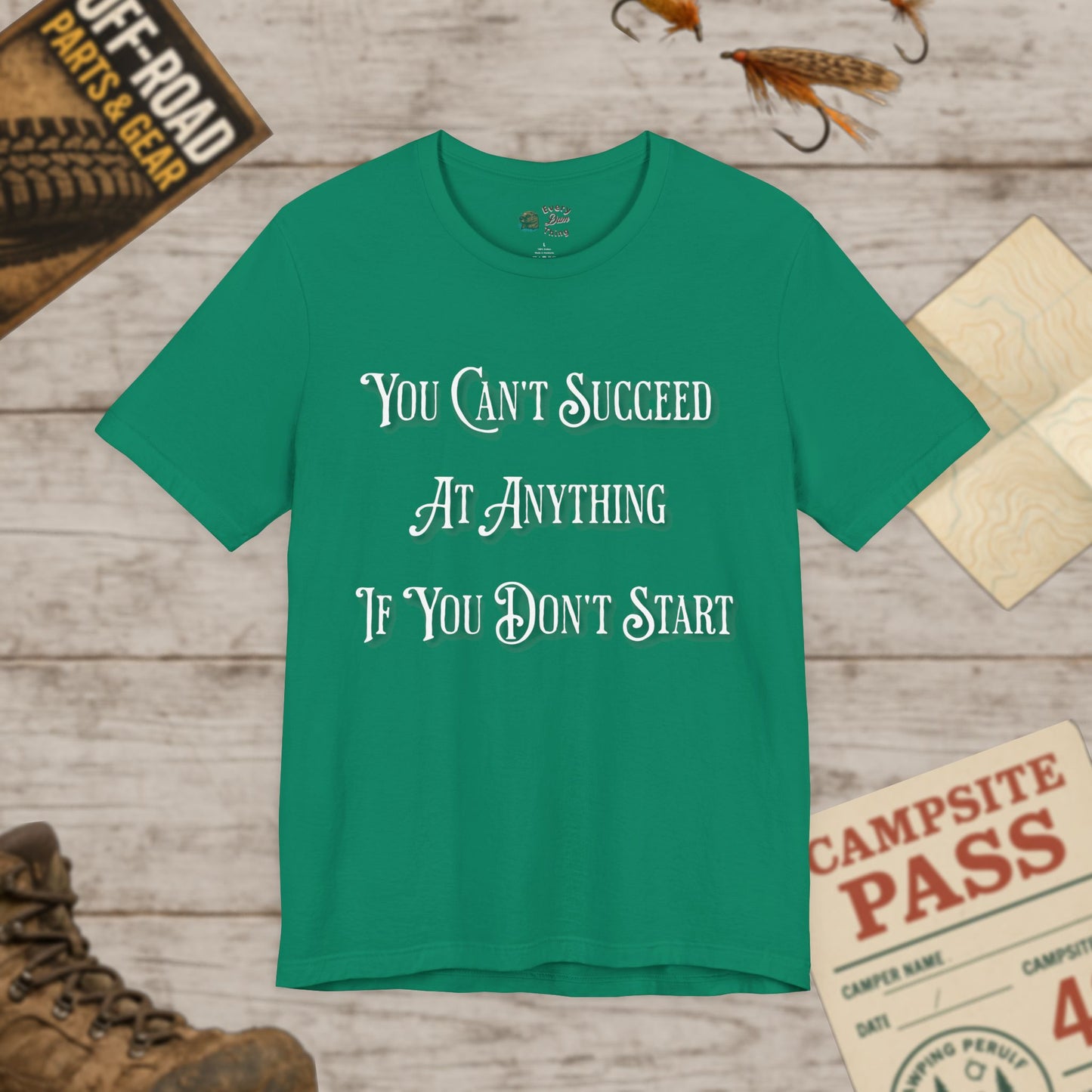 Motivational Quote T-Shirt - You Can't Succeed at Anything, Bella Canvas 3001