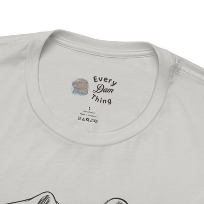 Bailey Happy Pup Outline T‑Shirt Minimal Dog Sketch Tee Bella Canvas 3001