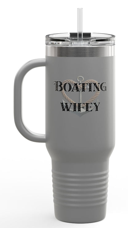 Boating Wifey Insulated Travel Mug - 40oz