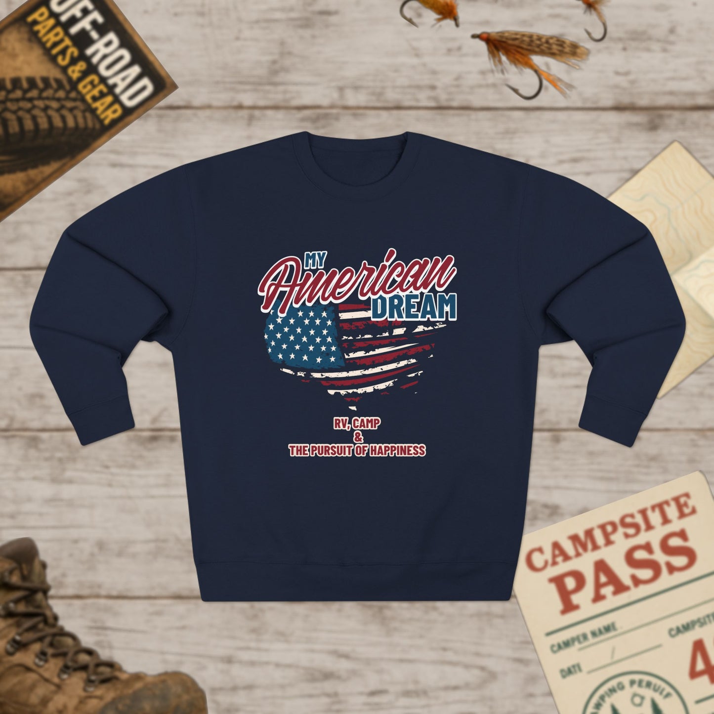 Unisex RV Life American Dream Sweatshirt Lane Seven LS14004