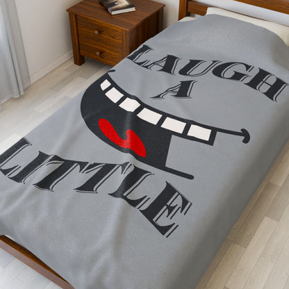 Laugh a Little Velveteen Plush Blanket